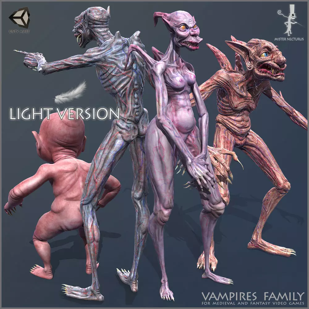 Vampires Family Light Version Low-poly 3D model_0
