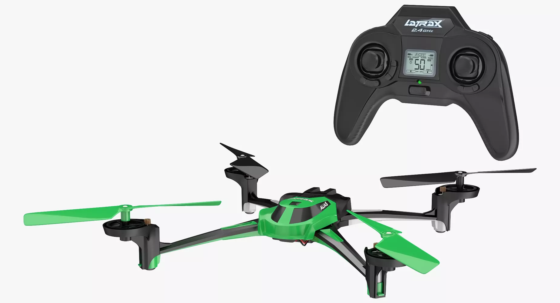 Quad Rotor Helicopter LaTrax Alias Set Rigged 3D model