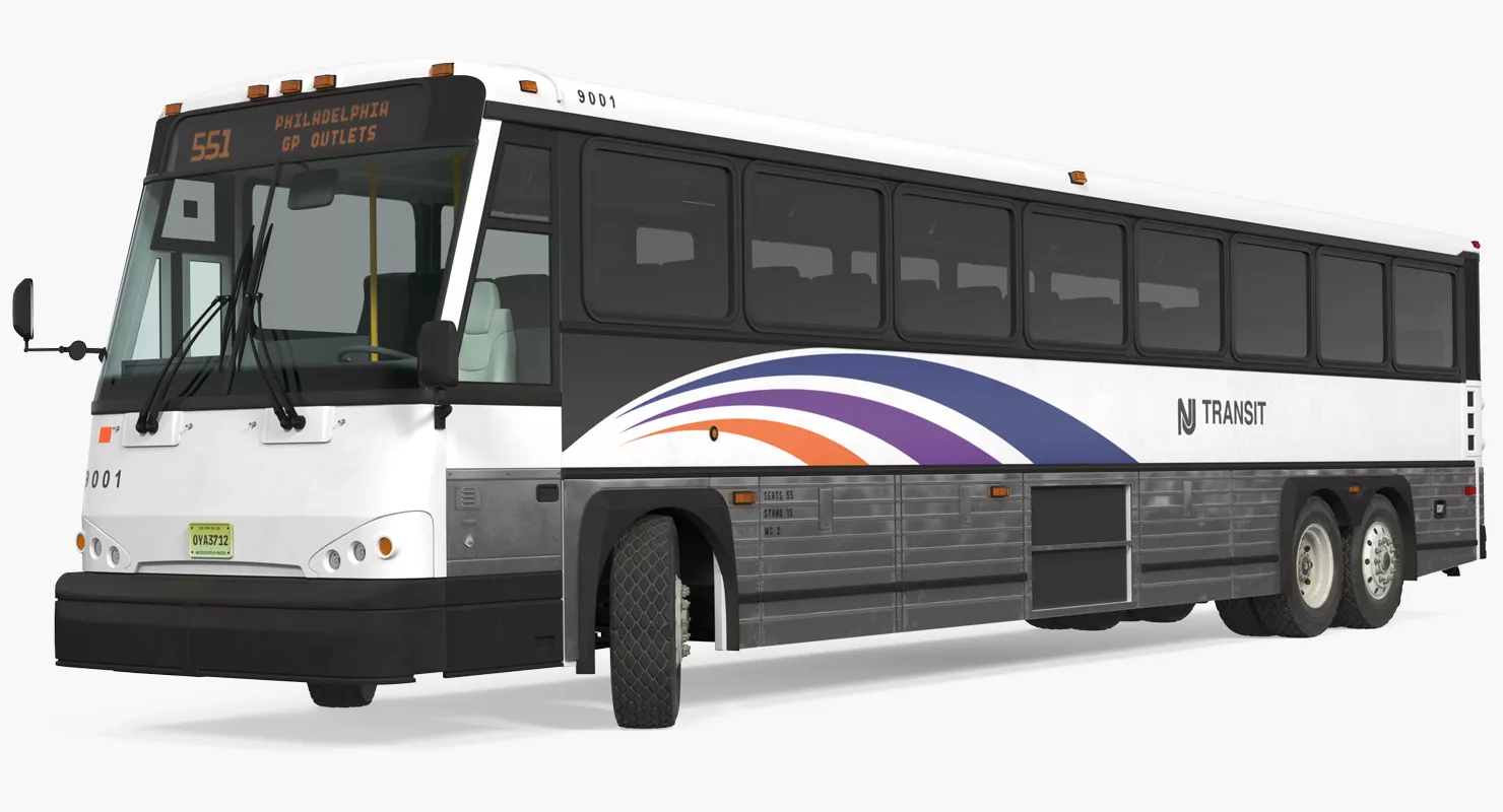 Intercity Bus MCI D4500ct Rigged 3D model