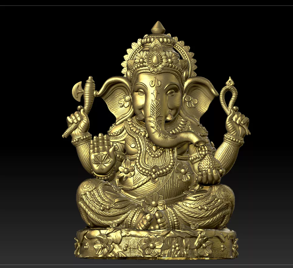 Lord Ganesha Floral Base 3D print model