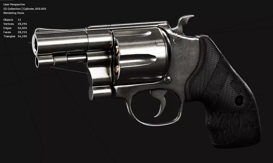 gun 3d model Game Ready Low-poly 3D model