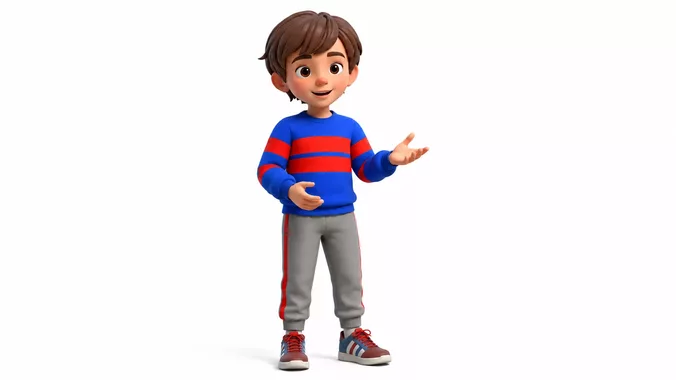 Stylized Cartoon Boy Character Rigged Animated 3D Game Ready