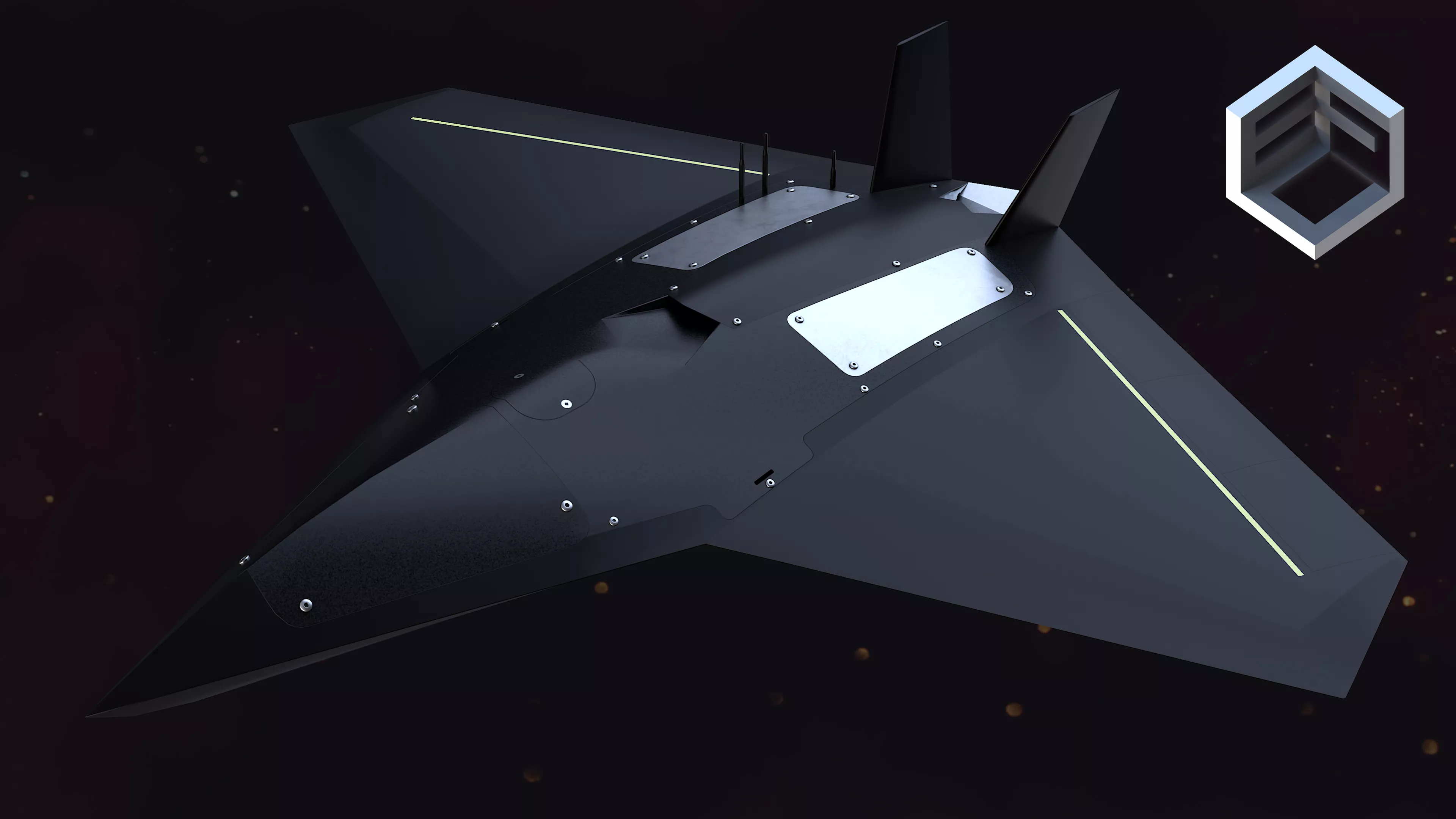 NYAN BAE Jet drone Low-poly 3D model
