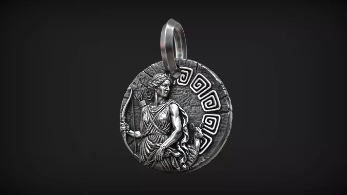Artemis Goddess of the Hunt and Wilderness Greek Myth Medallion