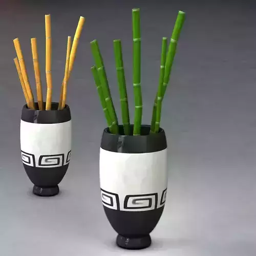 Bamboo and vase