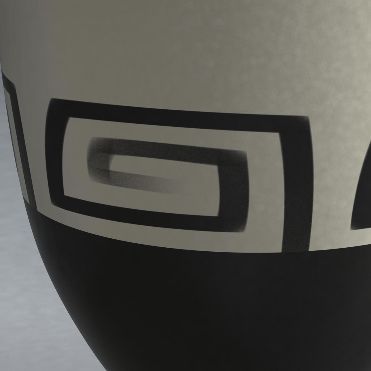 Bamboo and vase Low-poly 3D model_5