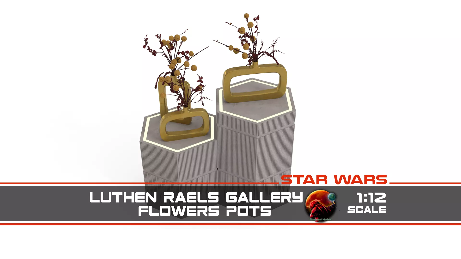 Luthen Raels gallery - Flower pots 1-12 scale Blackseries Free 3D print model