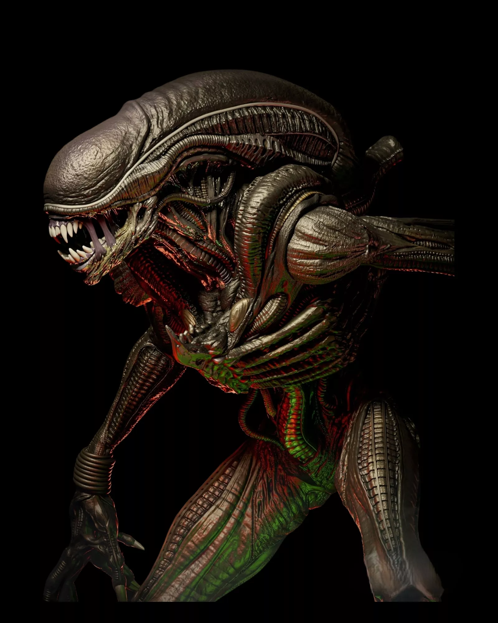 Alien full Statue and Bust 3D Print Model STL 3D print model