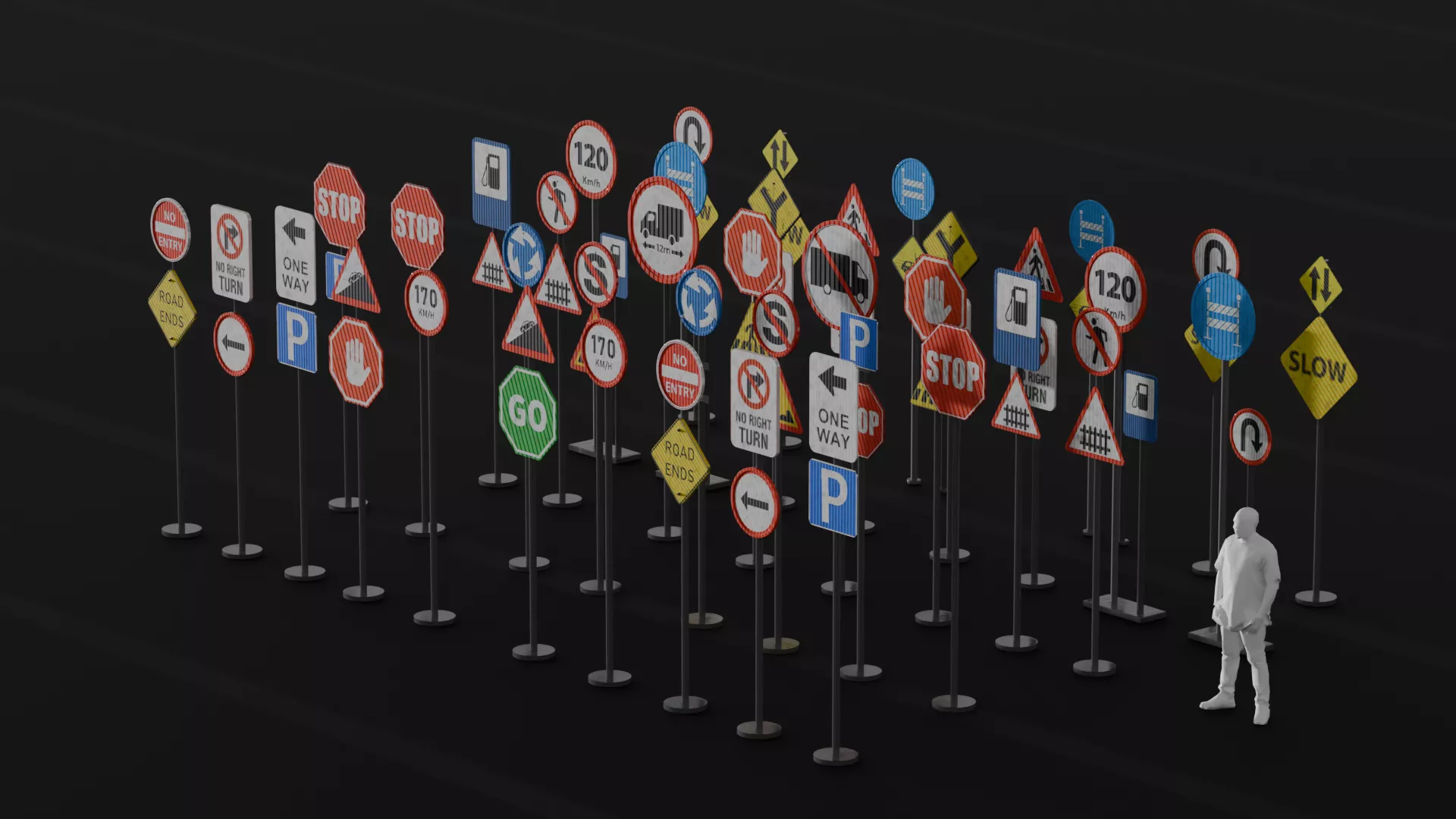 Traffic Cones 3D Model Blender Asset Free 3D model