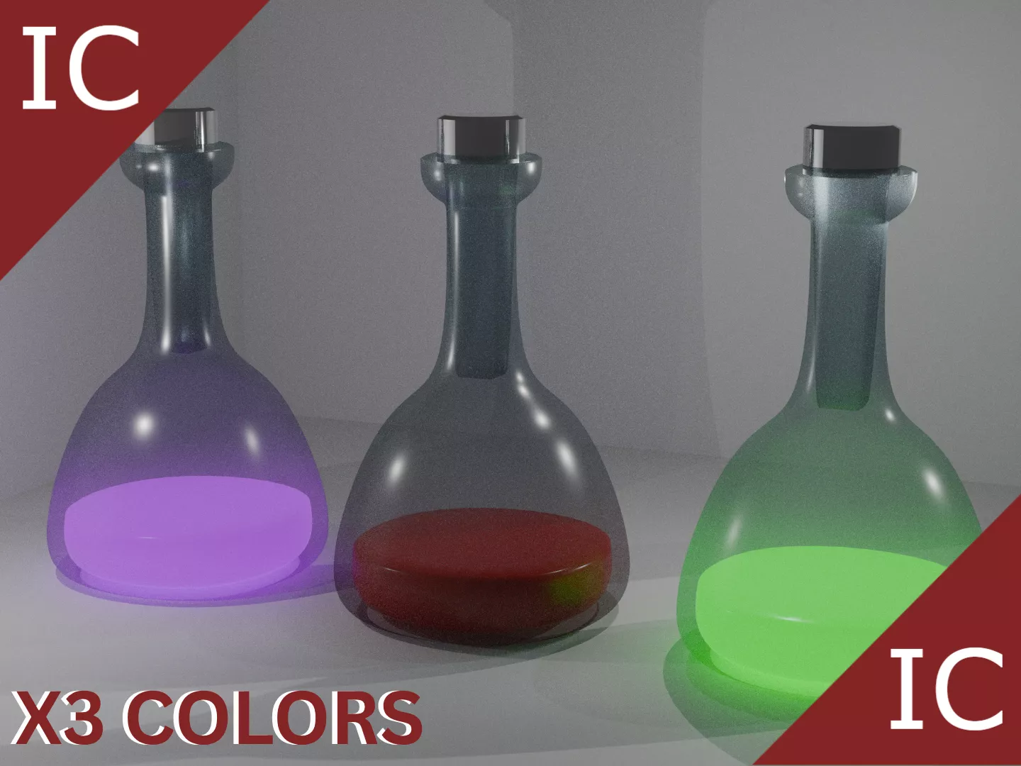 Potion Bottles Chemical Lab SCIFI Low-poly 3D model