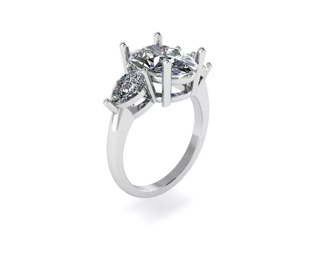 Oval Pear Ring 3D print model