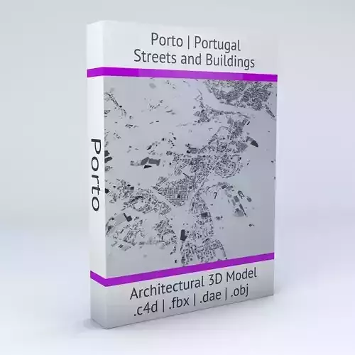 Porto Streets and Buildings 3D model Porto Streets and Buildings 3D model
