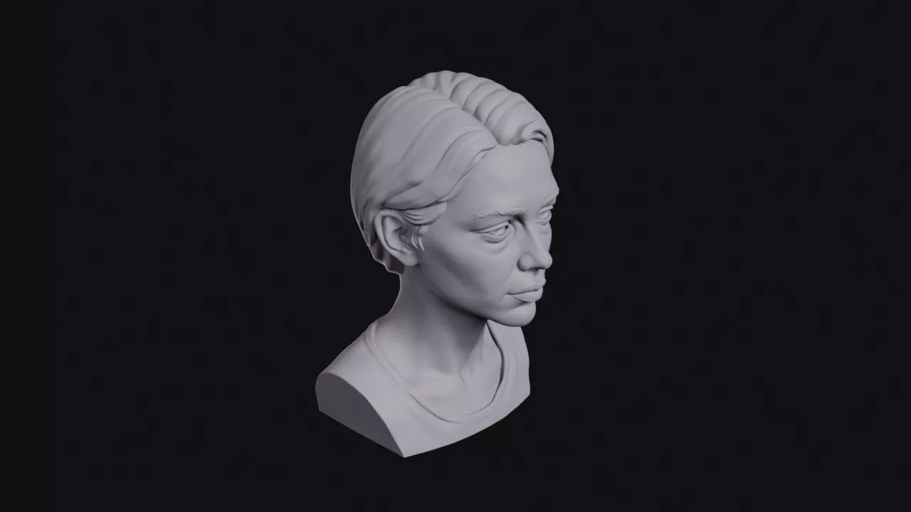 Woman With Heavy Lidded Eyes Bust 3D print model