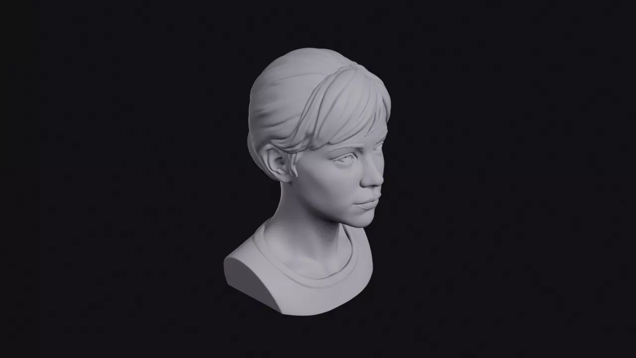 Woman With Side Swept Fringe Bust 3D print model