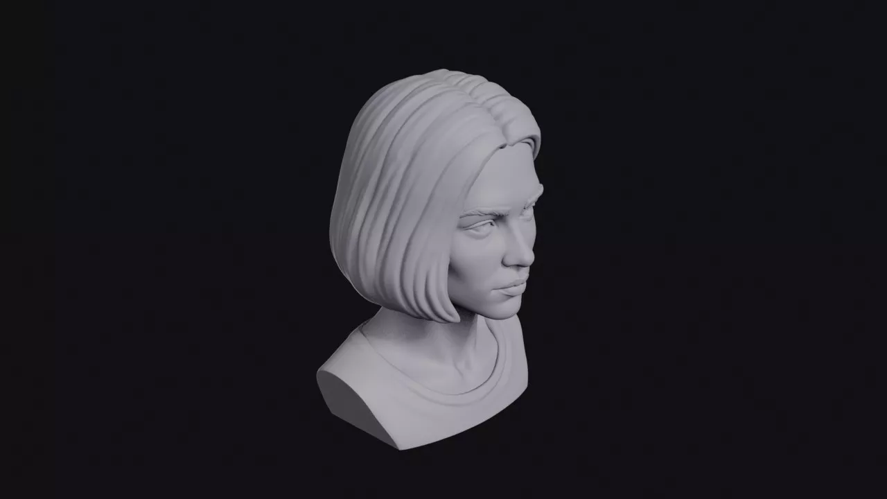 Woman With Bob Haircut Bust 3D print model