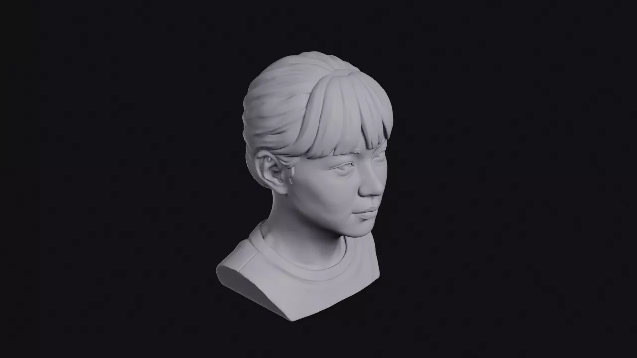 Woman With Blunt Fringe Bust 3D print model