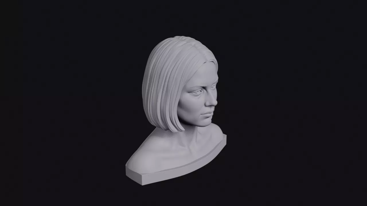 Young Swedish Woman Blunt Bob Bust 3D print model