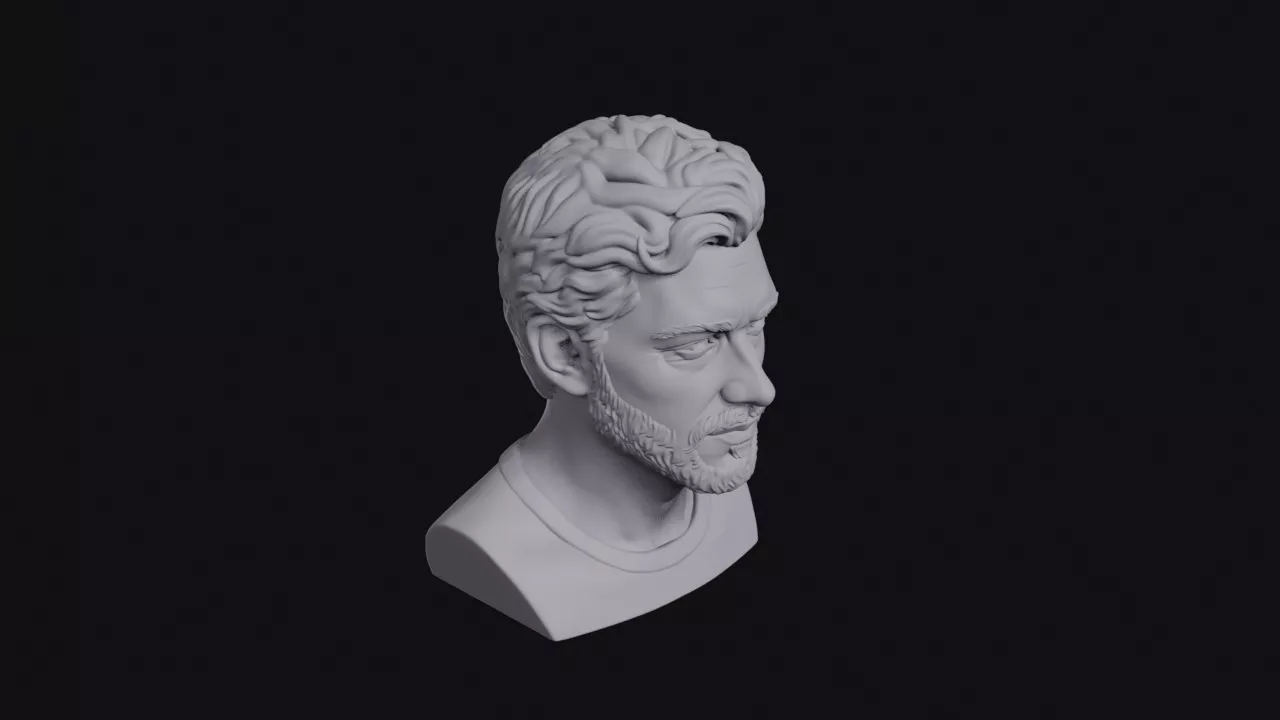 Young Spanish Man Trimmed Beard Bust 3D print model