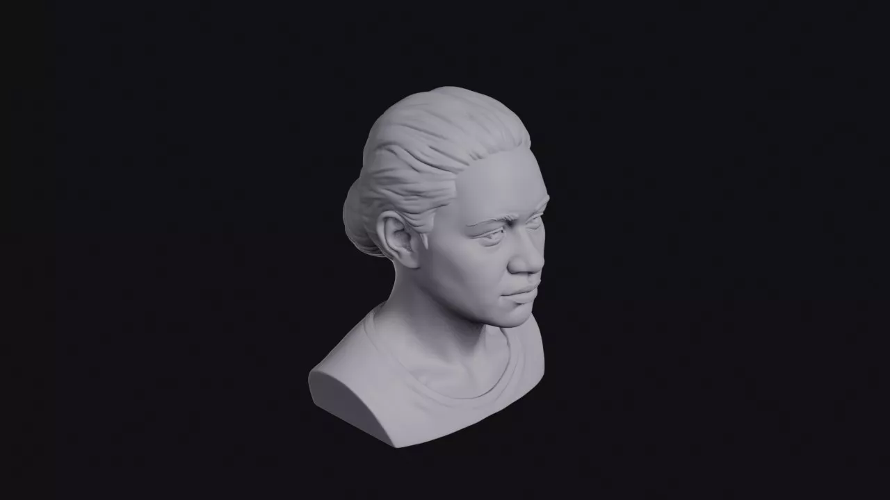 Young Maori Woman Hair Back Bust 3D print model