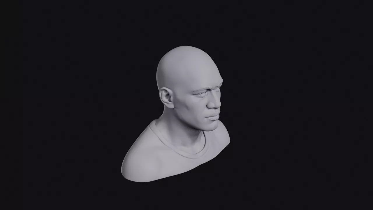 Young Maori Man Shaved Head Bust 3D print model