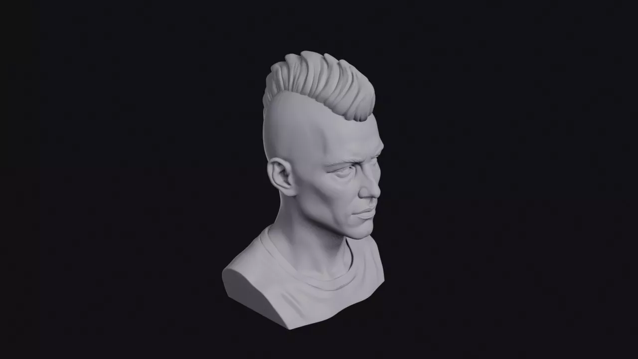 Young Man With Mohawk Bust 3D print model
