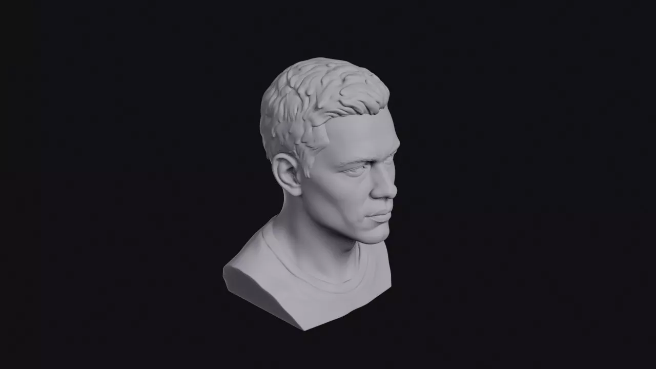 Young Man Strong Jaw Bust 3D print model