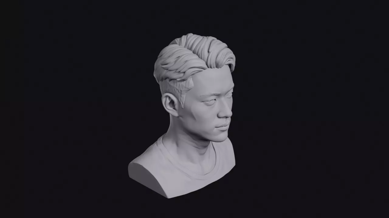 Young Japanese Man With Undercut Bust 3D print model