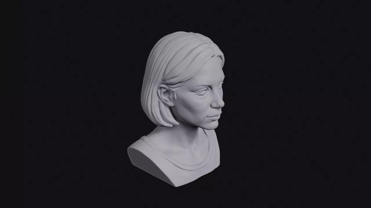 French Woman With Bob Bust 3D print model