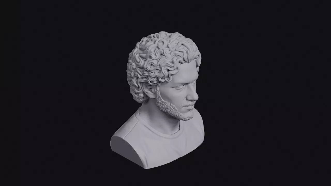 Colombian Man With Curls Bust 3D print model