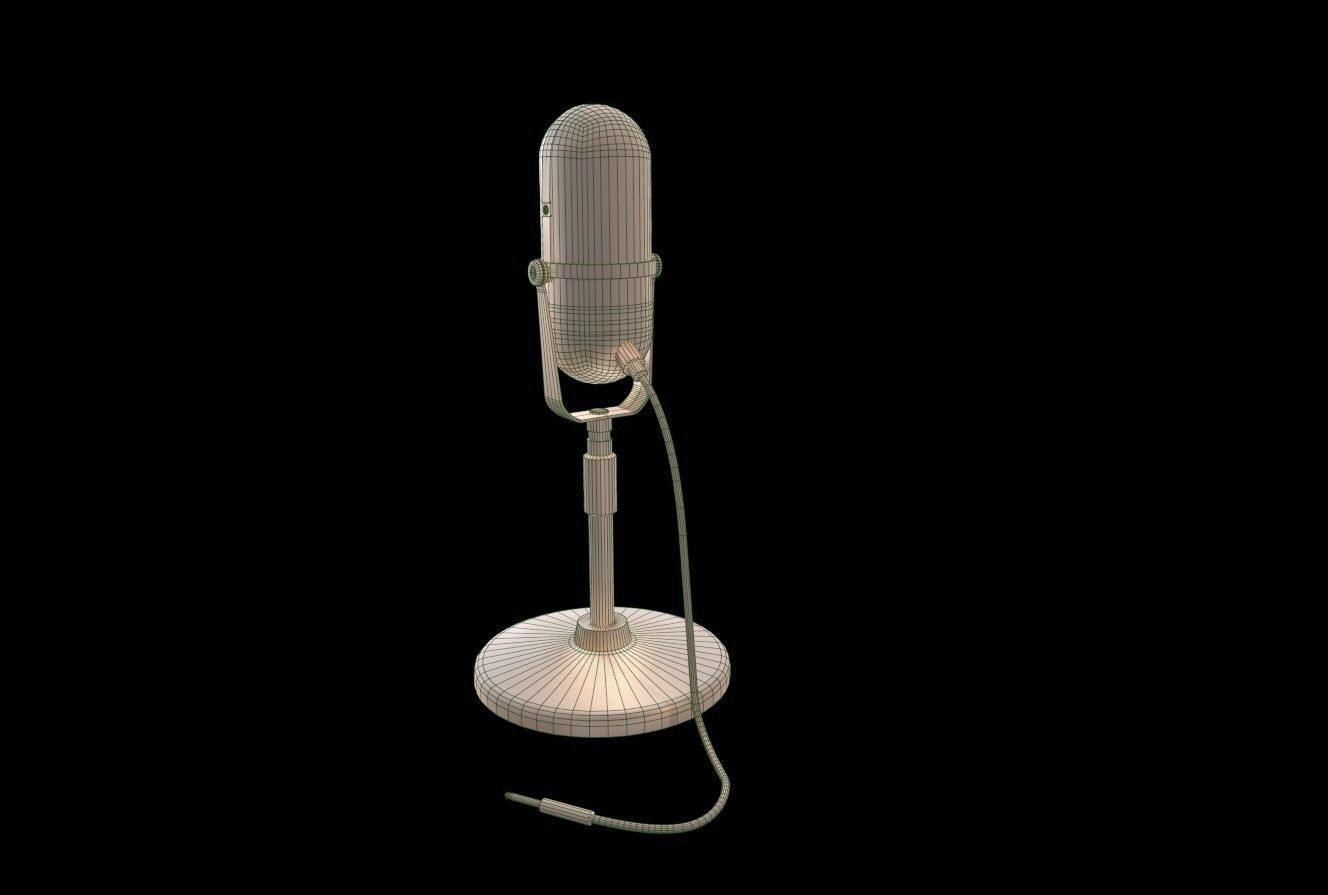 VintageMicrophone vintage microphone Low-poly 3D model_12