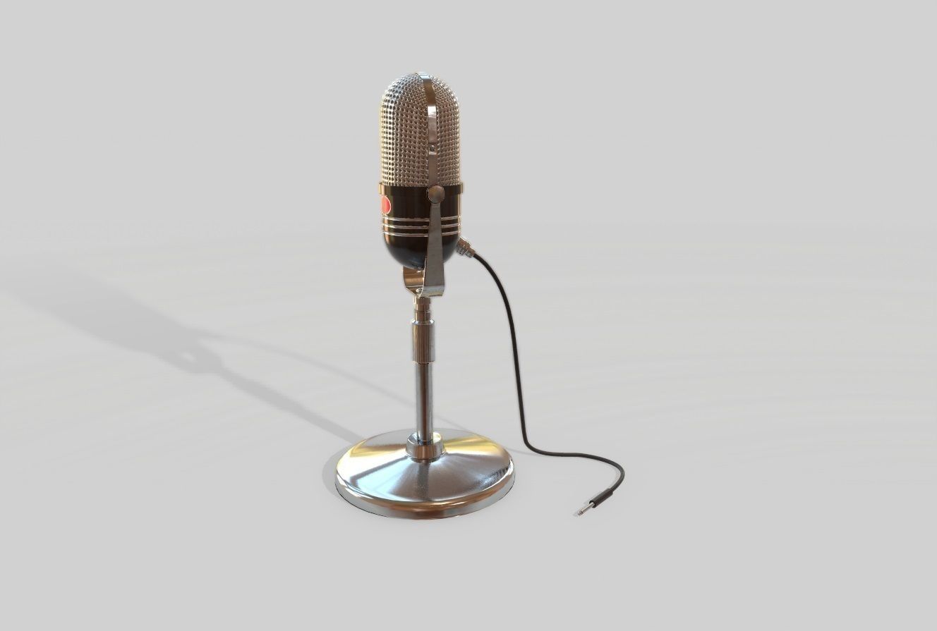 VintageMicrophone vintage microphone Low-poly 3D model_8