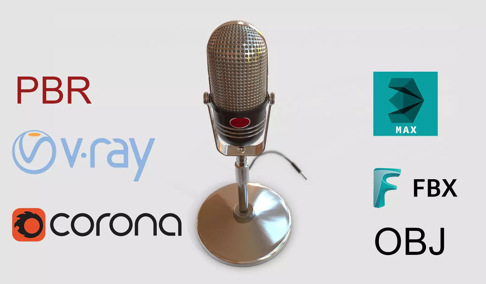 VintageMicrophone vintage microphone Low-poly 3D model_0