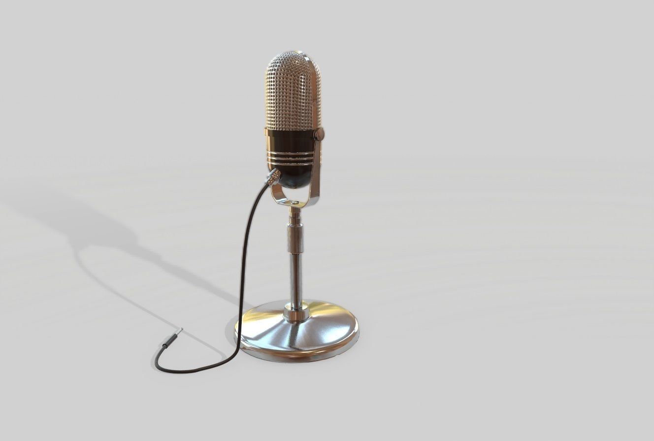 VintageMicrophone vintage microphone Low-poly 3D model_5