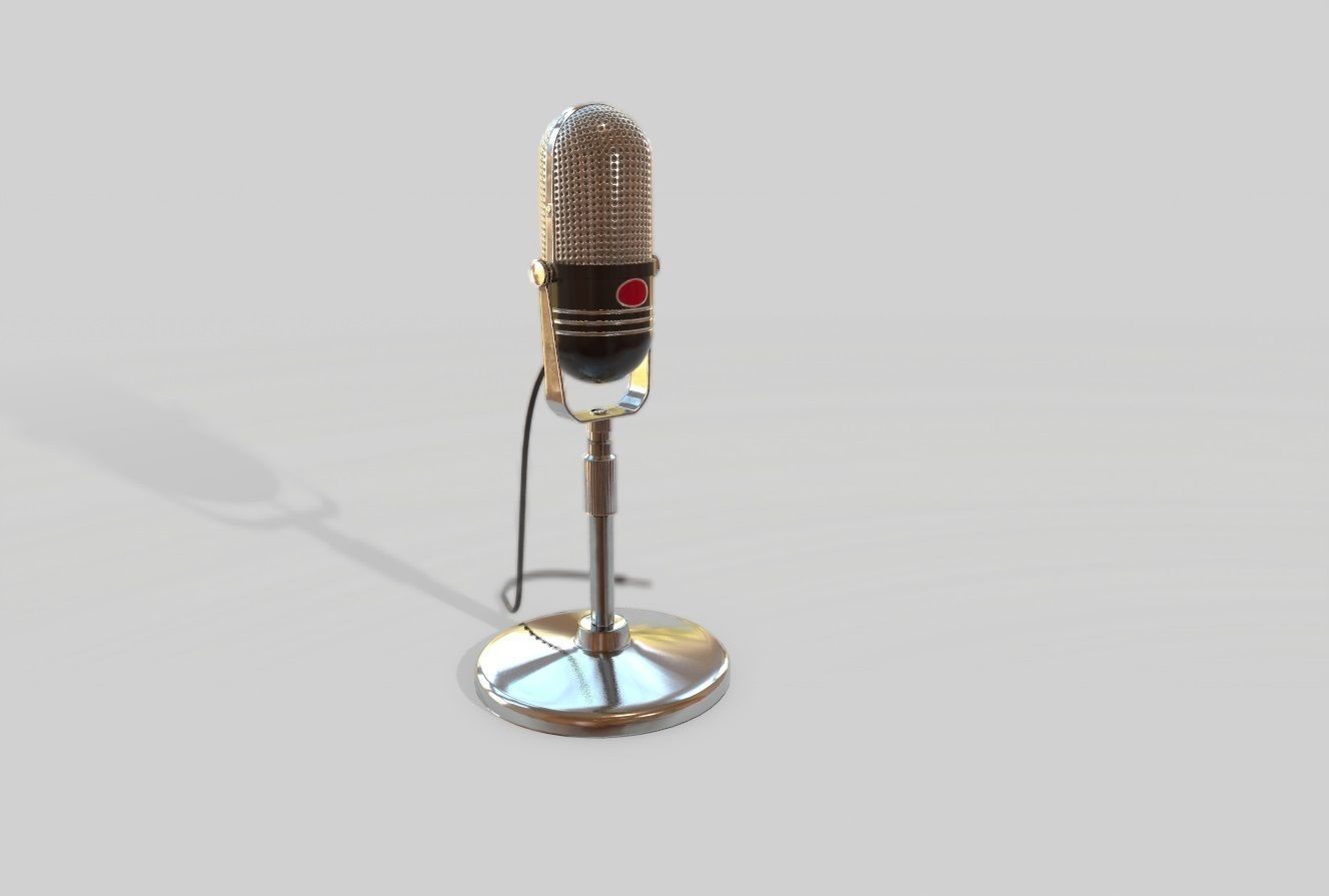 VintageMicrophone vintage microphone Low-poly 3D model_3