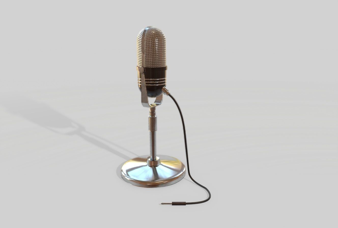 VintageMicrophone vintage microphone Low-poly 3D model_7