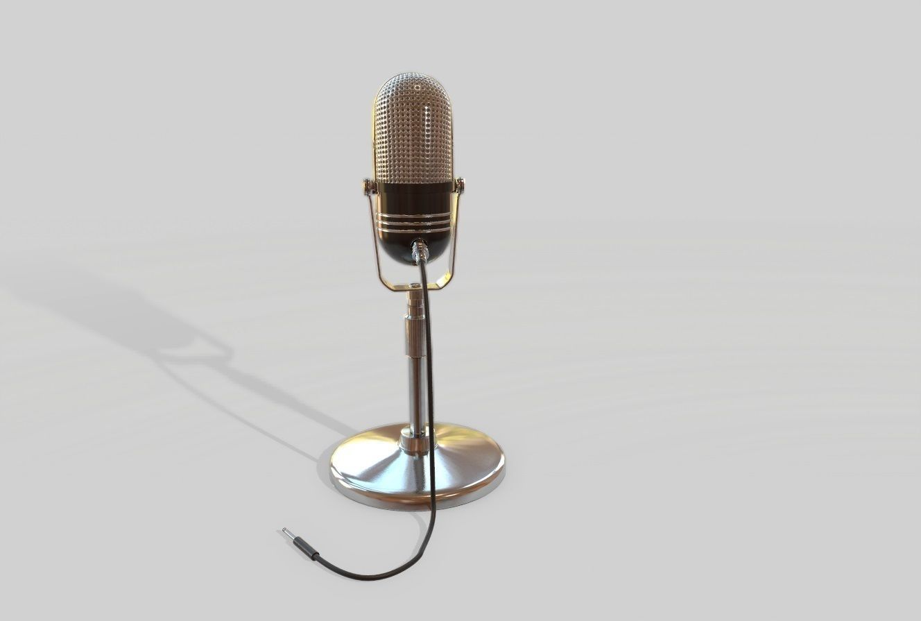 VintageMicrophone vintage microphone Low-poly 3D model_6