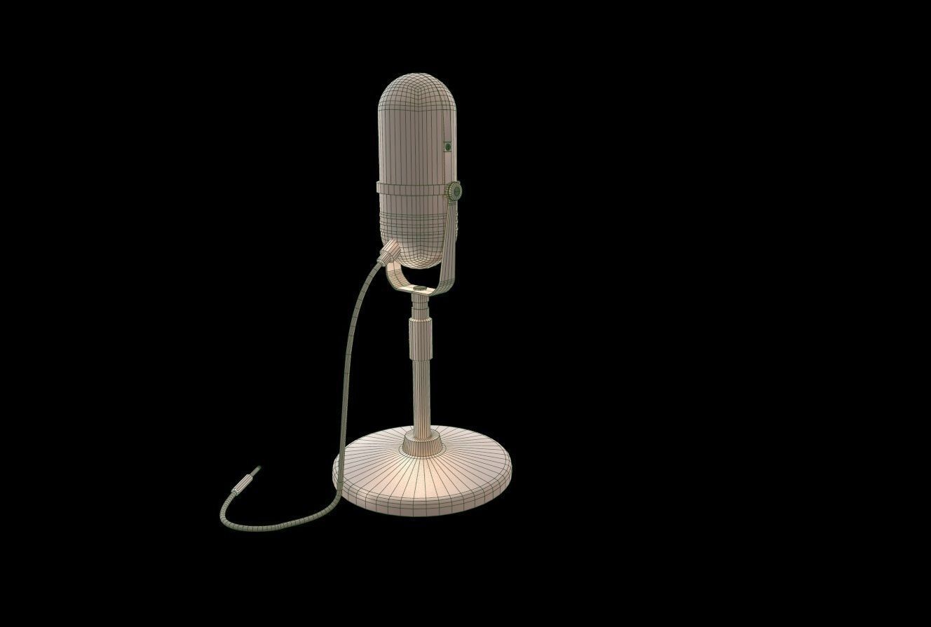 VintageMicrophone vintage microphone Low-poly 3D model_11