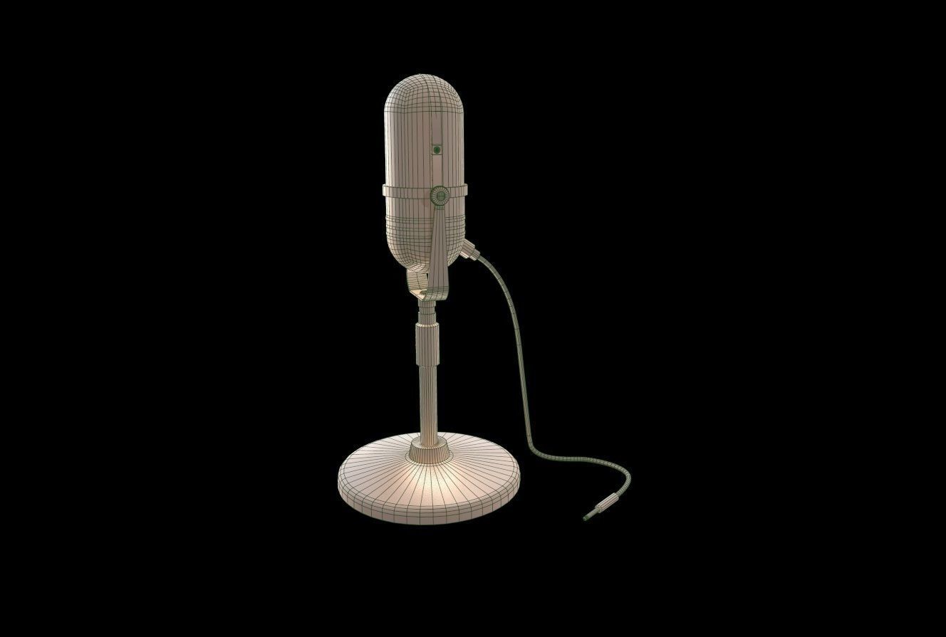 VintageMicrophone vintage microphone Low-poly 3D model_13