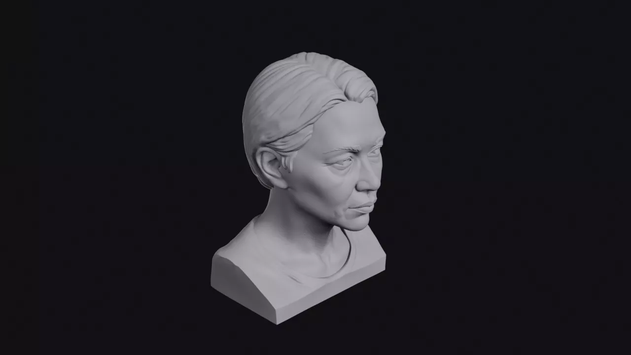 Heart Shaped Face Woman Bust 3D print model