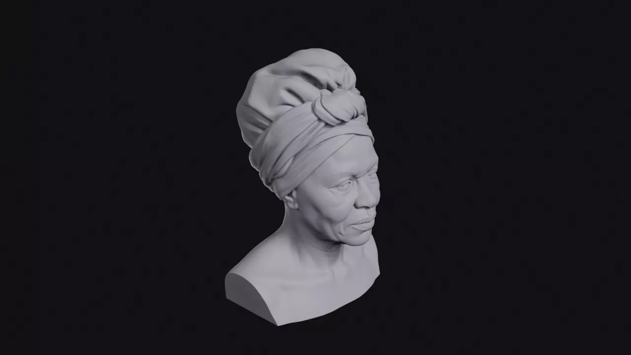 Woman With High Headwrap Bust 3D print model