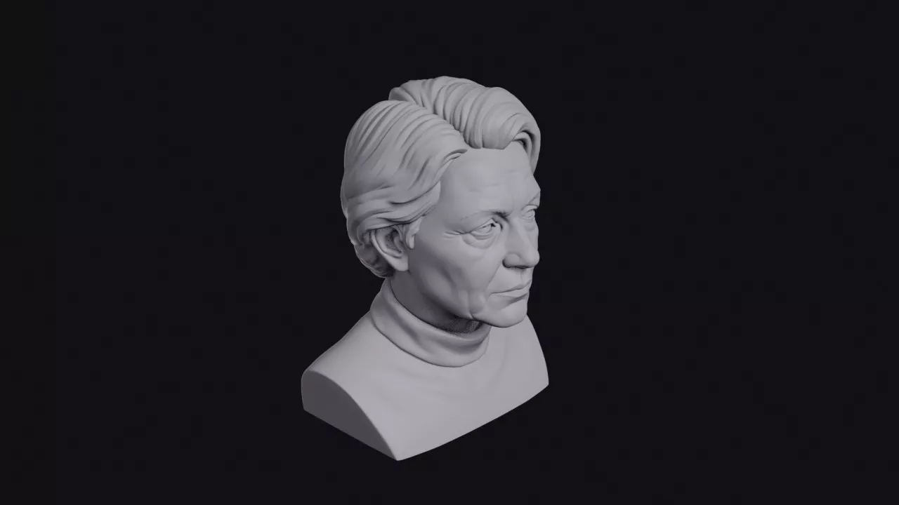 Stern Woman In Turtleneck Bust 3D print model
