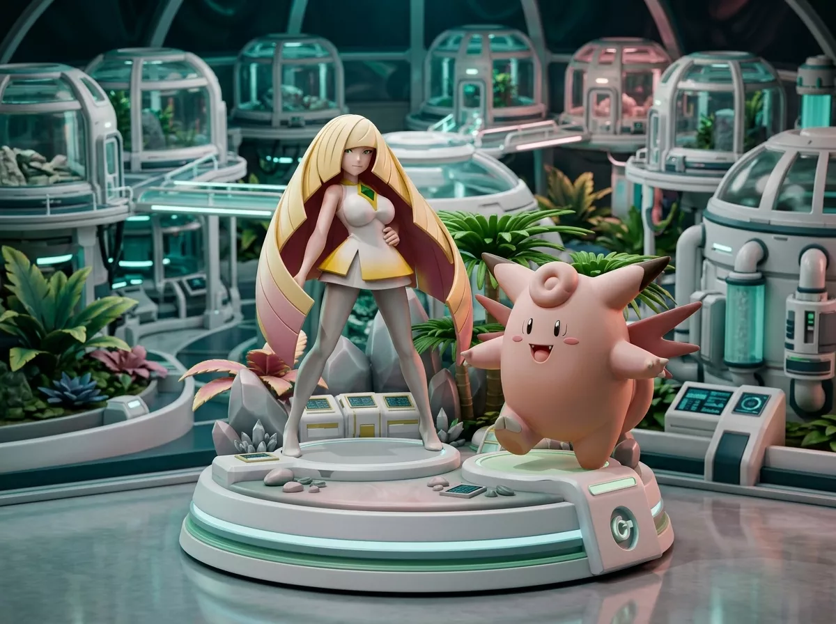 Lusamine and Clefable The Aether Bond - Pokemon 3D print model