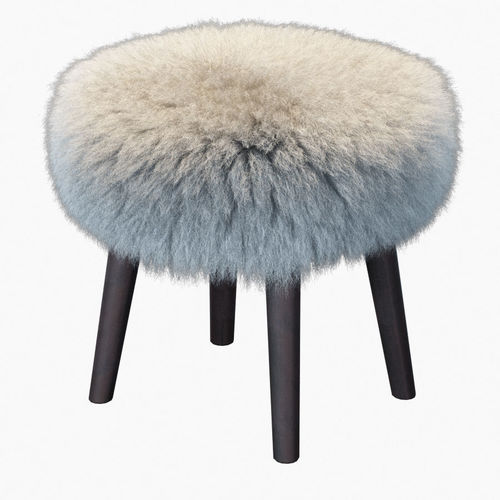 Round Mongolian lamb stool 3D model