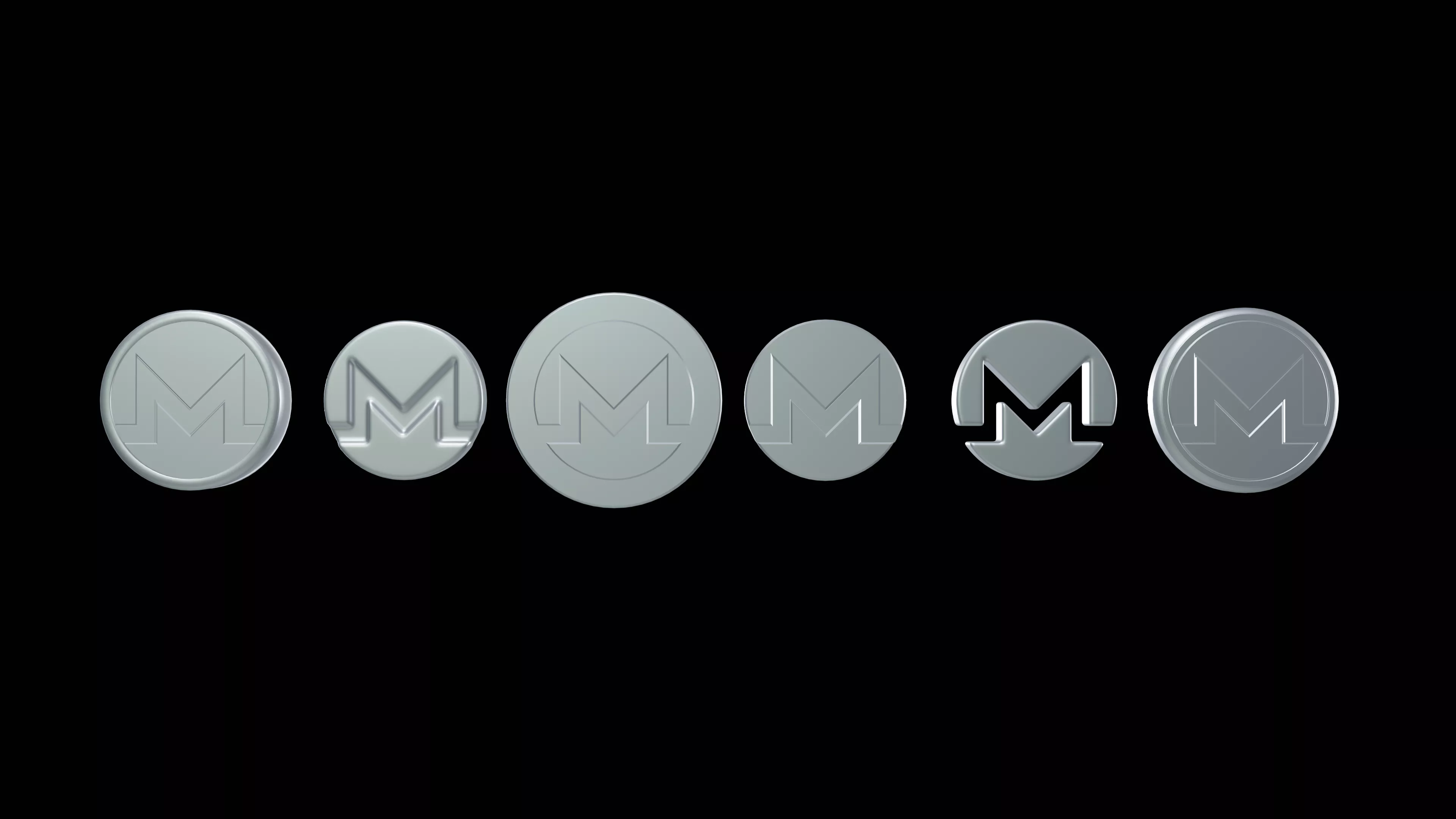 xmr UI logo icon cryptocurrency Monero digital currency 6 pack 3D print model