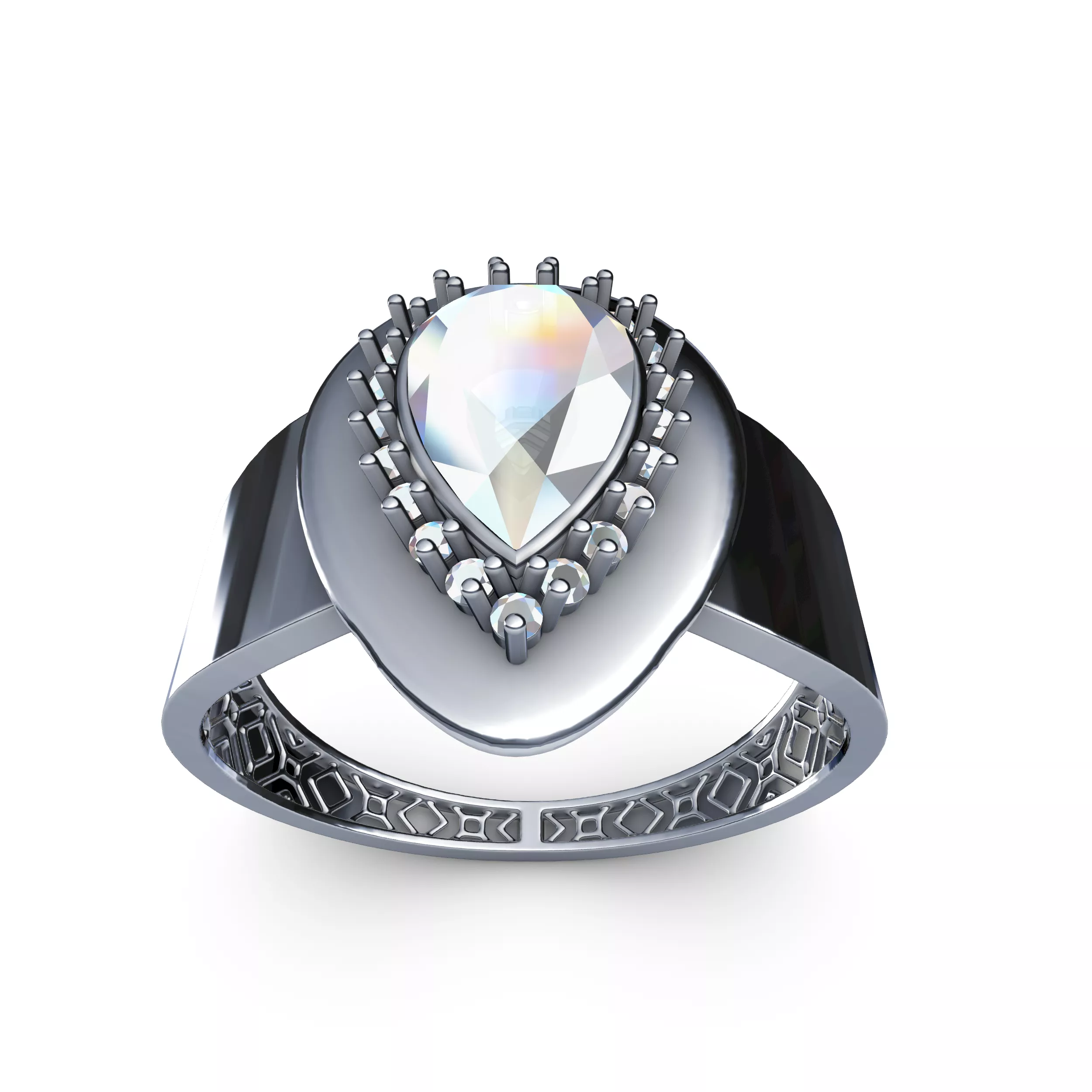 Crystal Lagoon Ring 3D print model