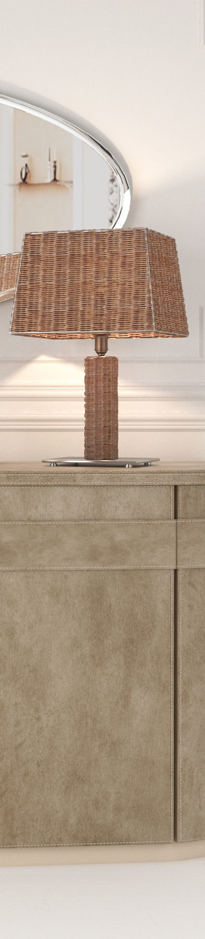 Decorative set - 2 bathroom vanity with two sinks and mirror 3D model_3