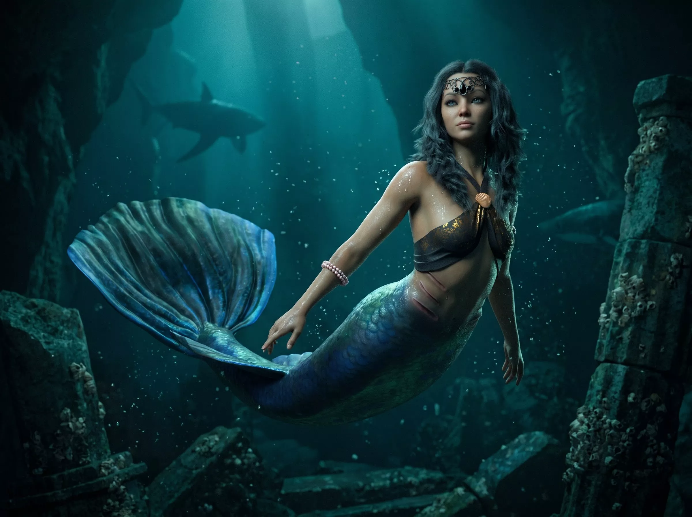Mermaid - The Siren Low-poly 3D model