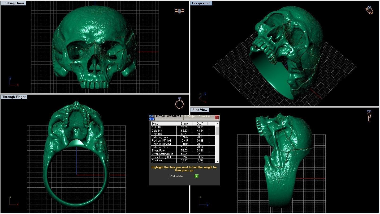 skull ring without jaw ver1 3D print model_2