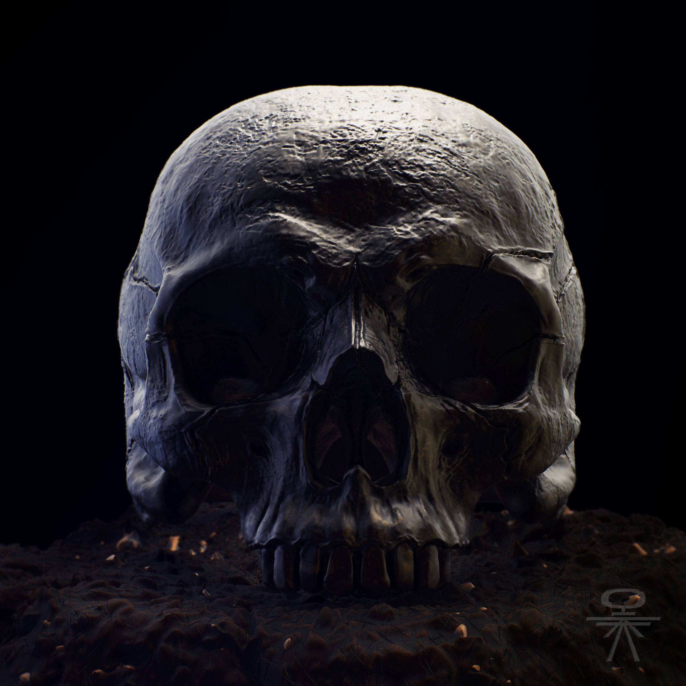skull ring without jaw ver1 3D print model_1