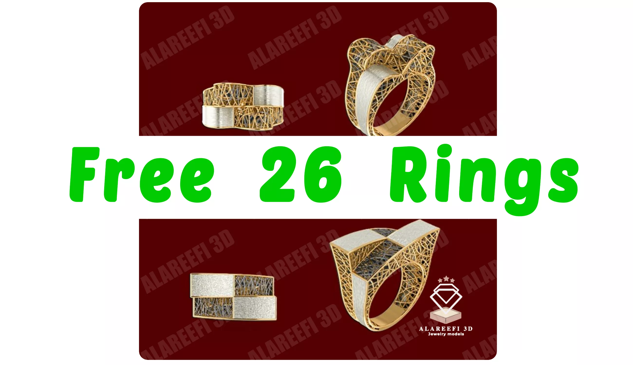 26 Turkish Rings for Free Free 3D print model